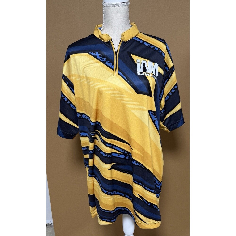 IAM Electric Zig Zag Bowling Shirt XL Mens
